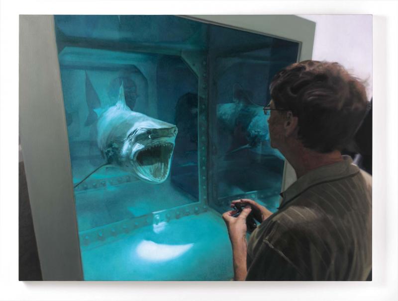 L’oeuvre ’Bill with shark’ (2008) vendue pour 562.185$ en 2008 et revendue en 2010 pour 278.500$ (-51.5%) © Damien Hirst