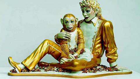 Jeff Koons, ’’Michael Jackson and Bubbles’’, 1988 (collection particulière) © Douglas M. Parker Studios, Los Angeles