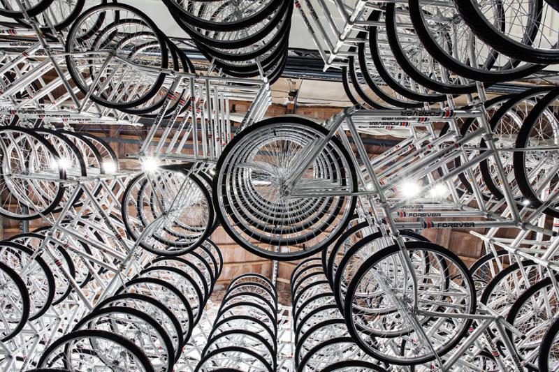 Ai Weiwei, Stacked (2012), 760 bicycles © Galleria Continua