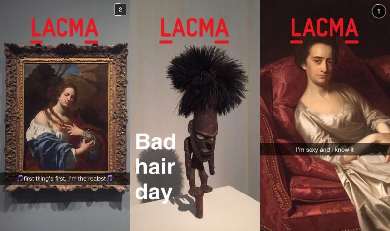 Captures d’écran du compte Snapchat du Lacma (lacma_museum) © Lacma