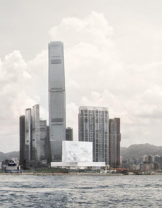 Day Scene - View of M{PLUS} from Hong Kong Island © Herzog & de Meuron / Courtesy of Herzog & de Meuron and WKCDA