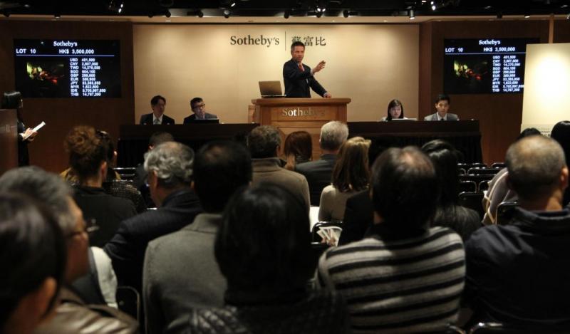 Auction scene at Sotheby’s “Boundless: Contemporary Art”, January 20, 2015 © Courtesy Sotheby’s
