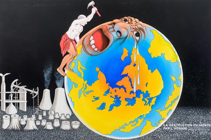 Chéri Samba, La Destruction du monde par l’homme © Galerie MAGNIN-A, Paris & Chéri Samba