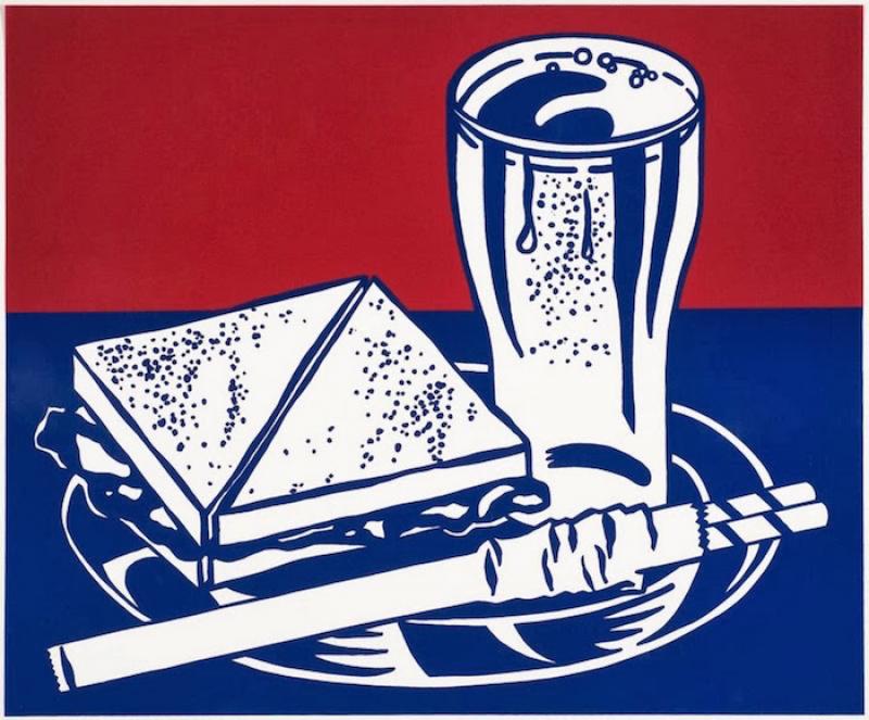 Roy Lichtenstein, Sandwich and Soda, 1964 © DR