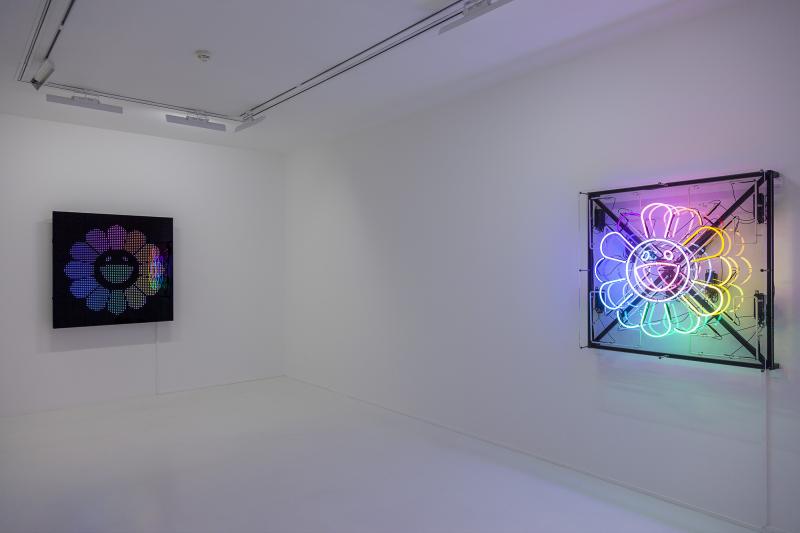 Vue de l’exposition Murakami & Abloh - “Technicolor 2“ à la Galerie Gagosian Paris © Virgil Abloh and © Takashi Murakami